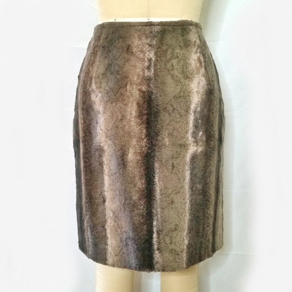 *Lowest Price* M MISSONI Skirt Brown Tan Faux Fur - Picture 2 of 8